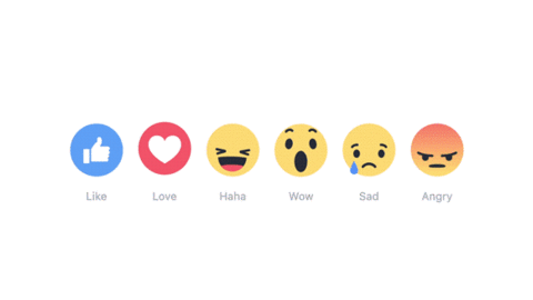 不再只有点赞啦,facebook 推出全新动态表情包reactions,看看人家的