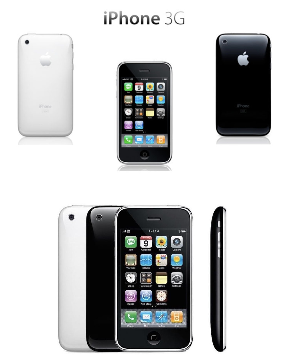 2008年,苹果推出了第二代iphone,也就是iphone 3g,只有黑色和白色两种