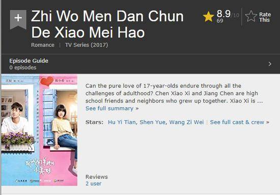 网友调侃：《致我们单纯的小美好》这个评分，我要向国产偶像剧道歉！