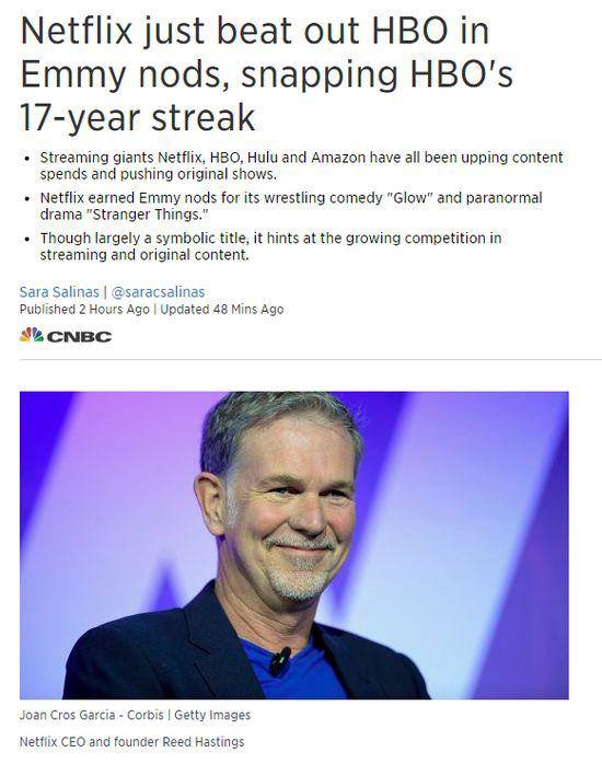 Netflix终结了HBO 18年来的剧集霸主地位
