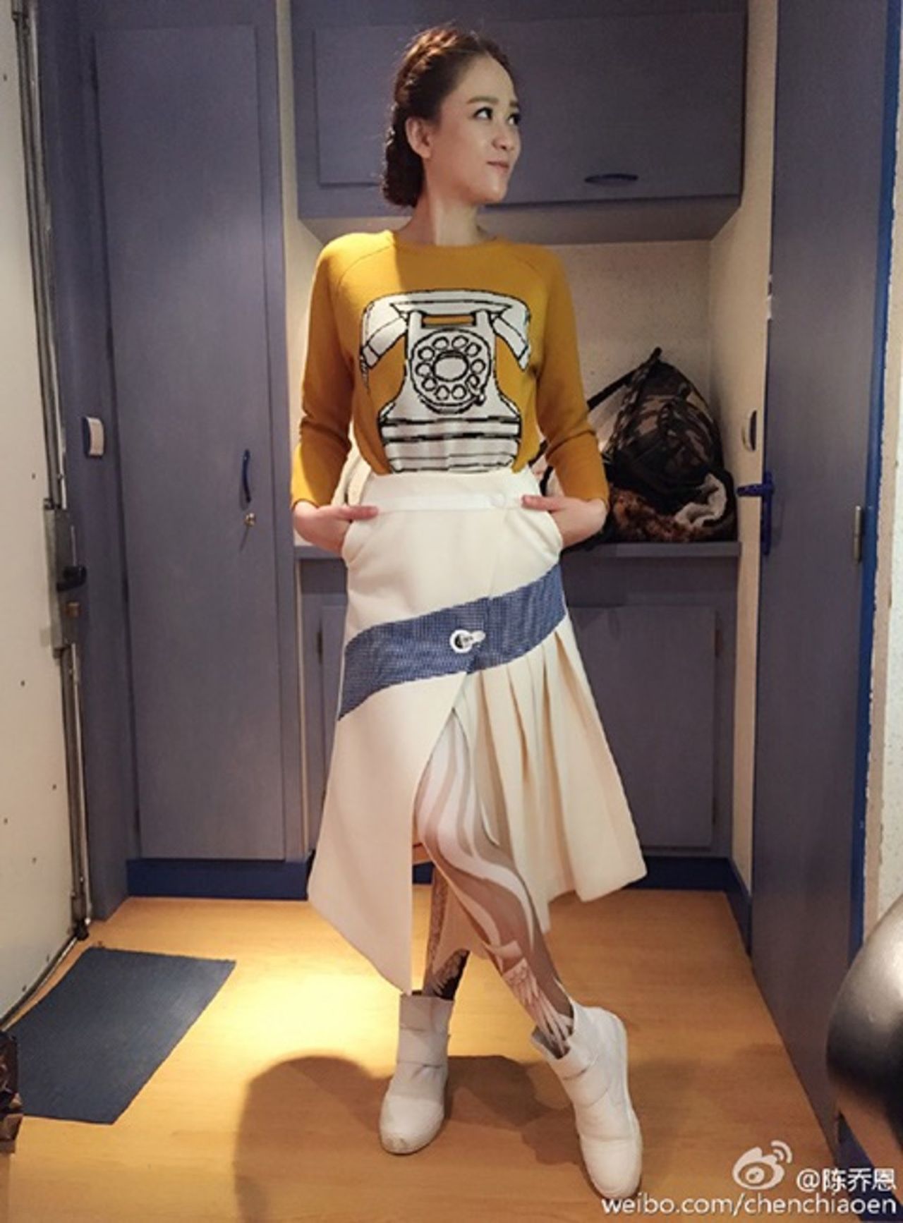 陈乔恩在微博上晒出的照片