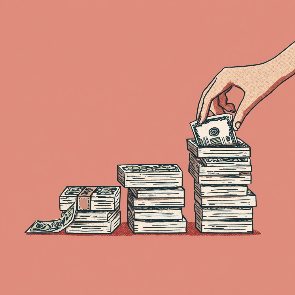hawarenaud_3_to_4_stacks_of_money_with_a_white_womans_hand_addi_43ab9182-a95d-45d9-ba8e-d1e974ec9485.png