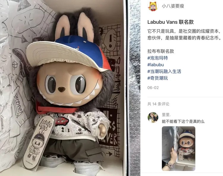 Vans聯(lián)名款Labubu。圖源：小紅書